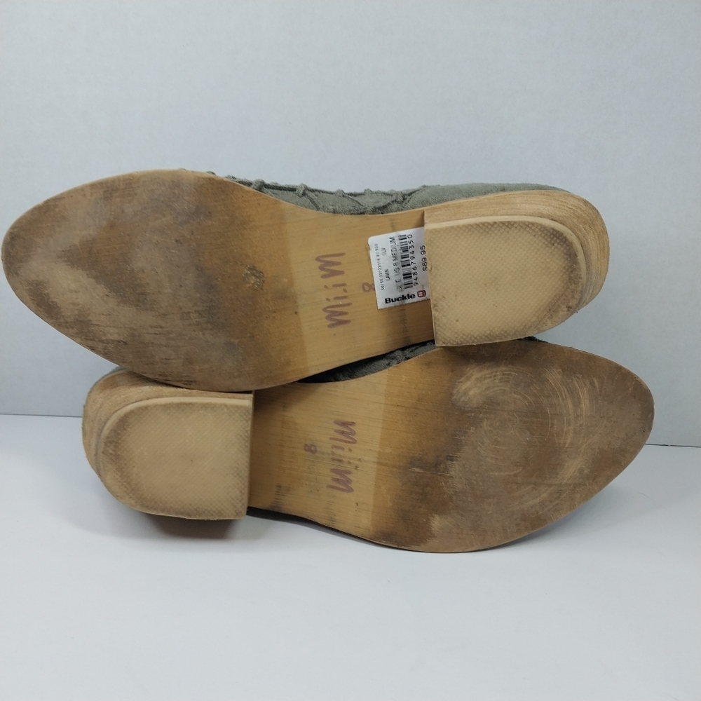 Mi.iM Womens Size 8.5 M LAVIN Western Leather Olive Green Pull On Ankle Booties - Picture 12 of 12
